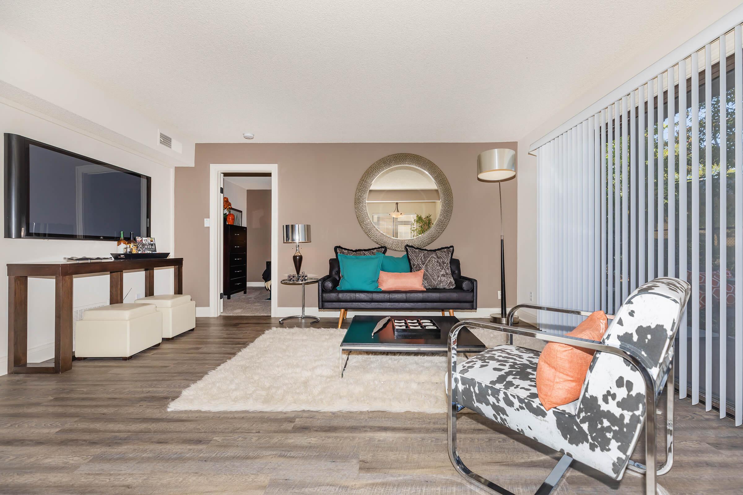 Living room with wooden floors