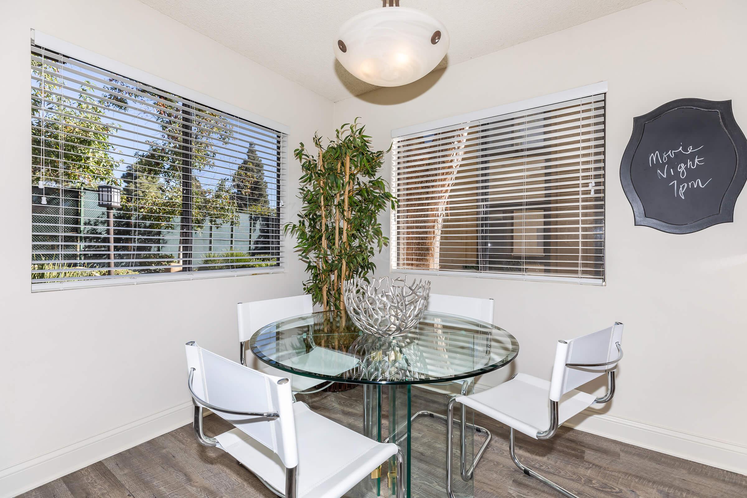 Dining room with glass table