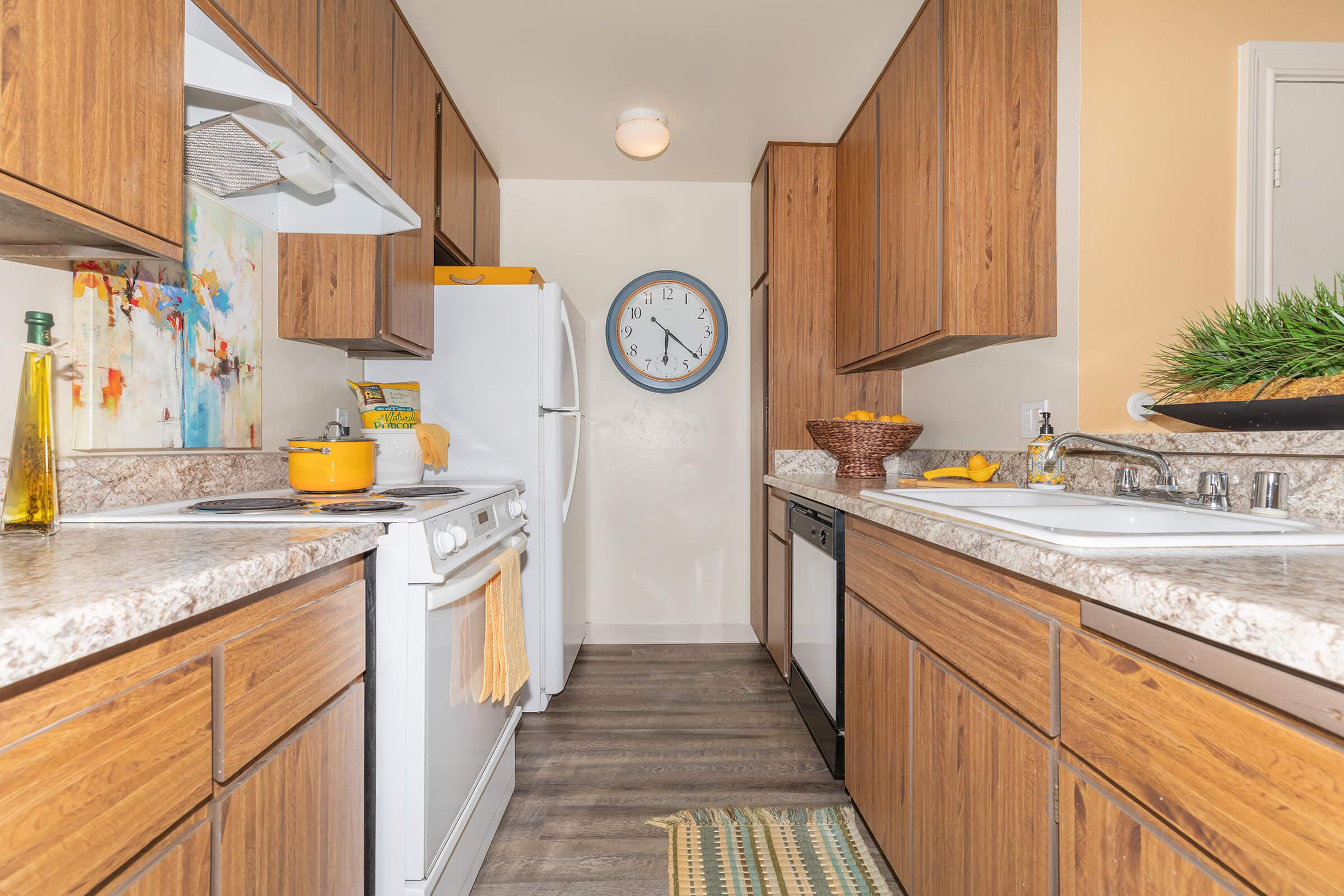 Kitchen filled with furniture