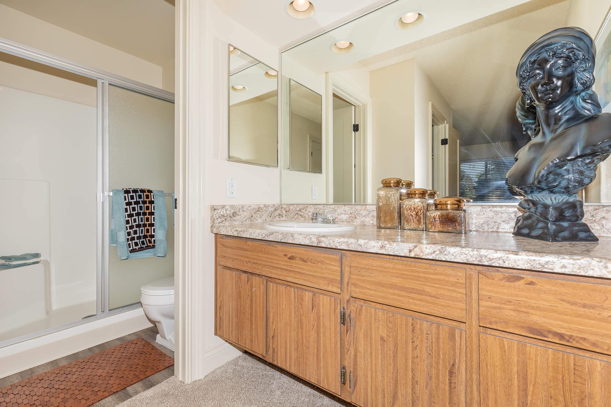 Bathroom with granite countertop