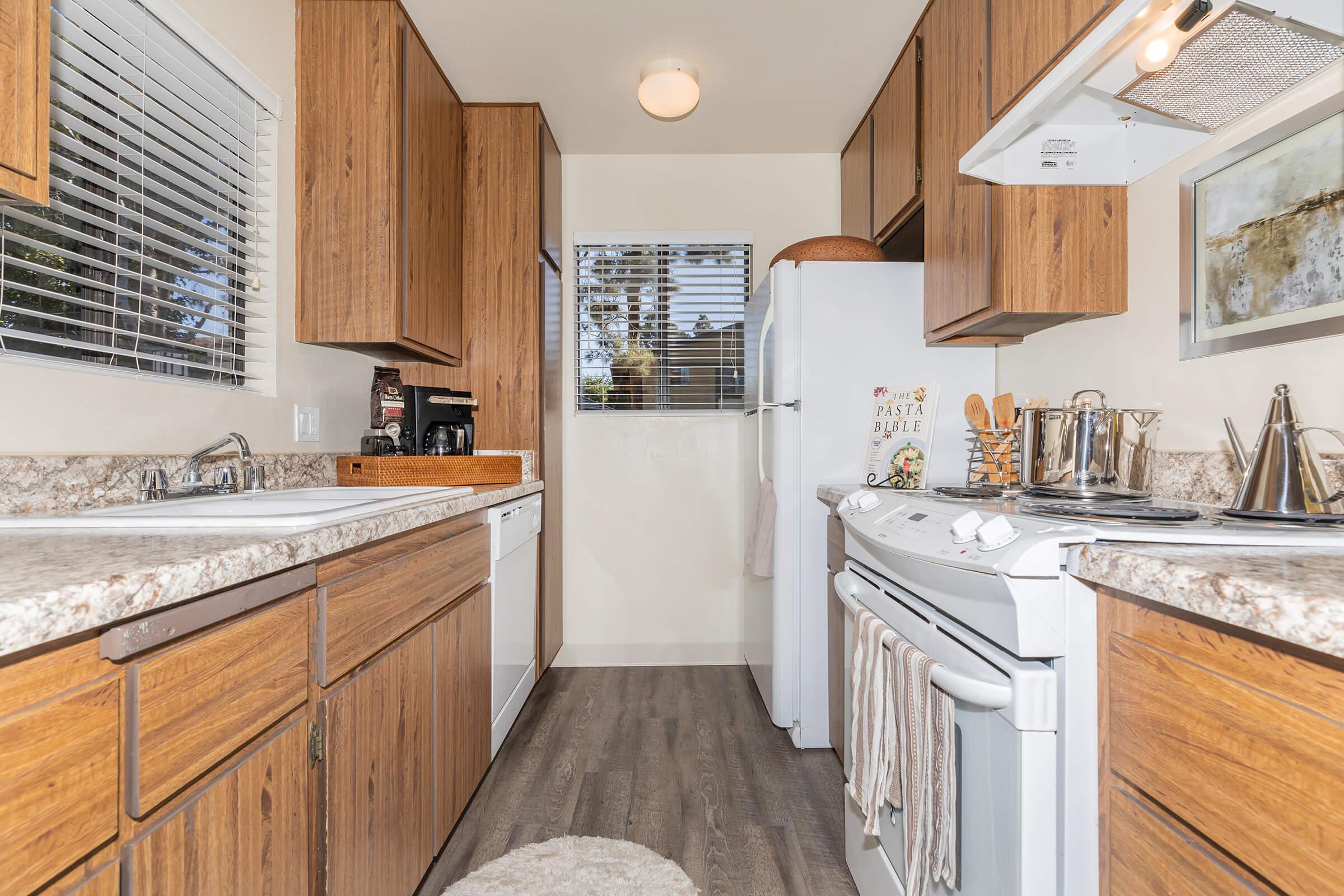 Kitchen with wooden floors