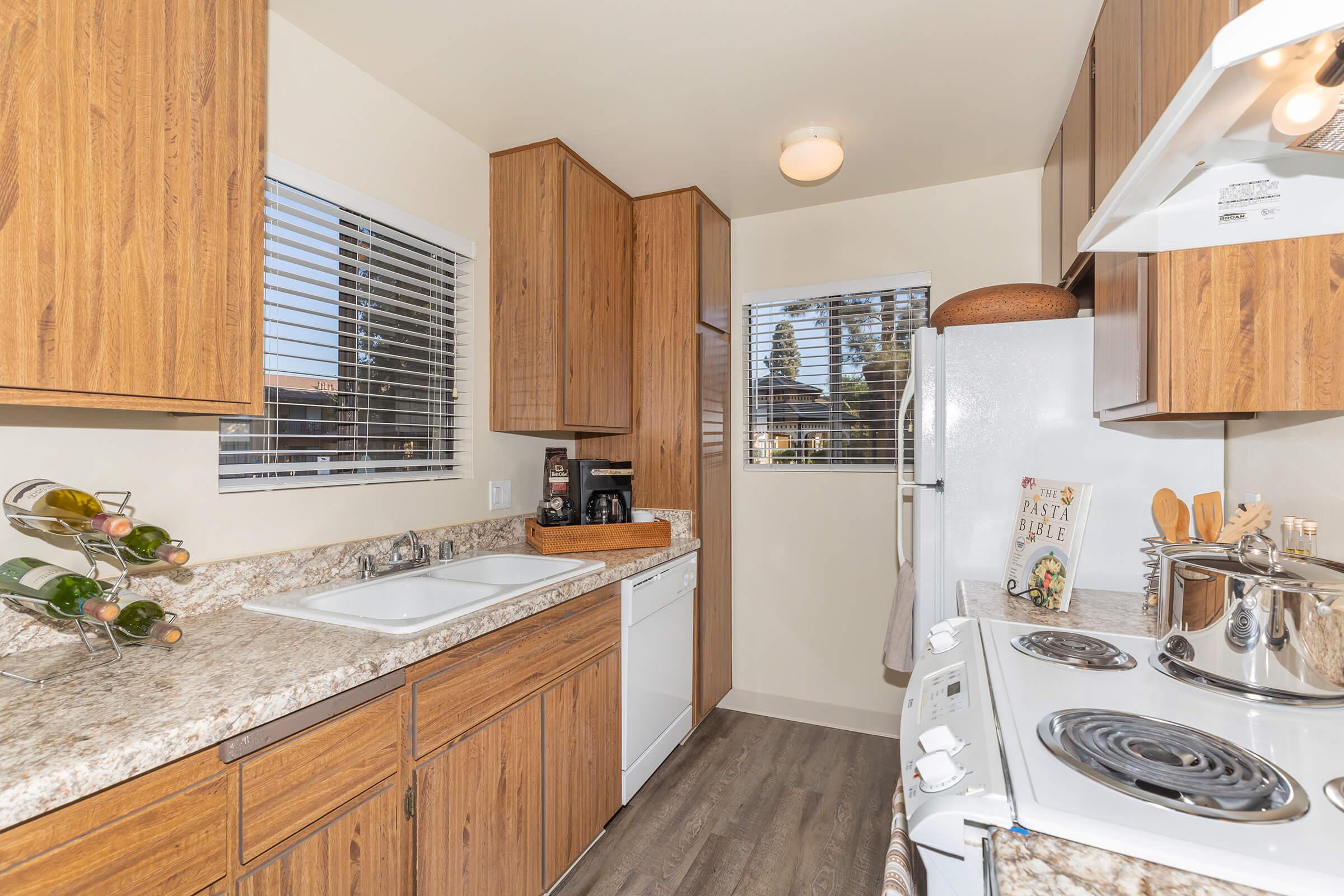 Kitchen with white appliances