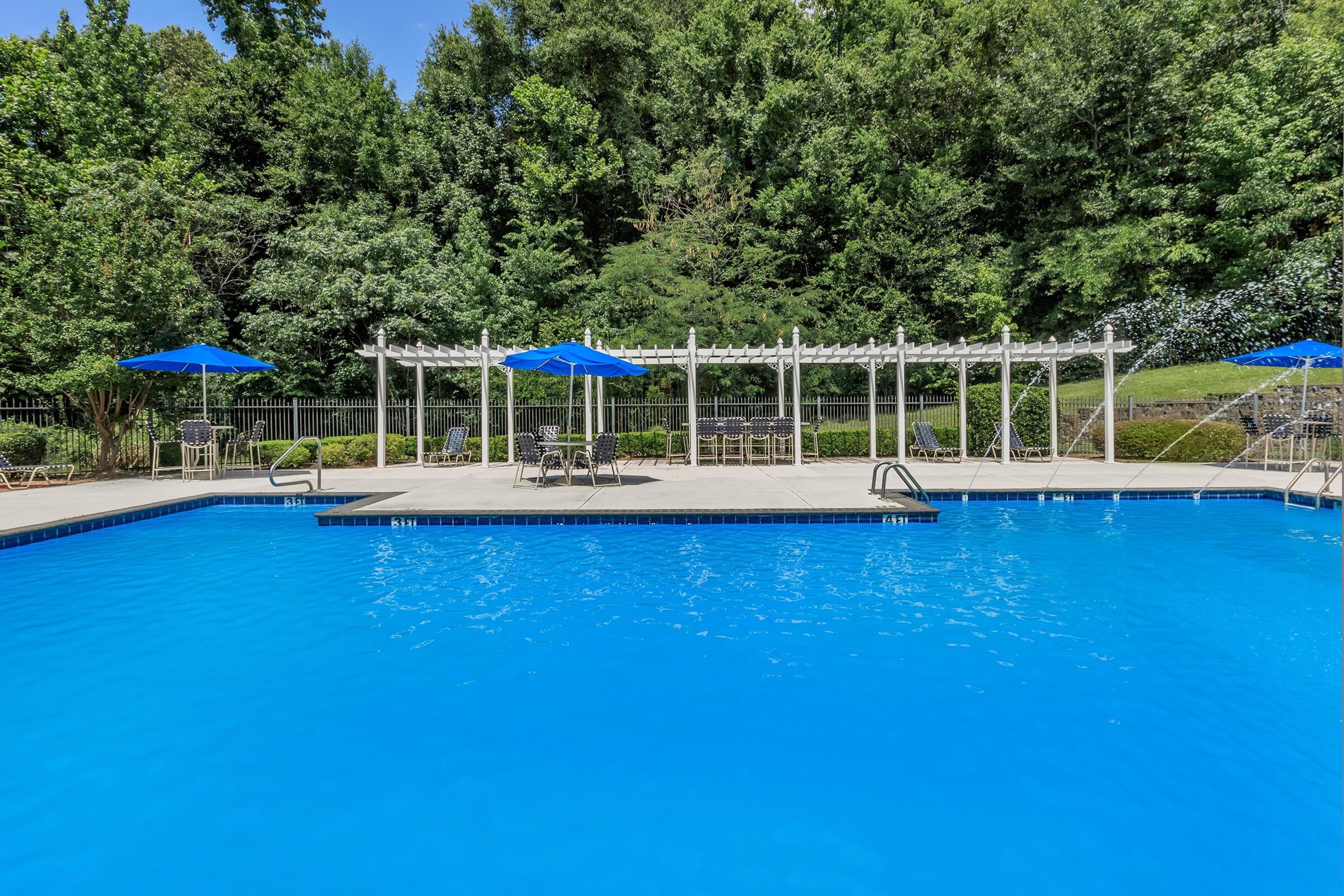 a blue pool of water