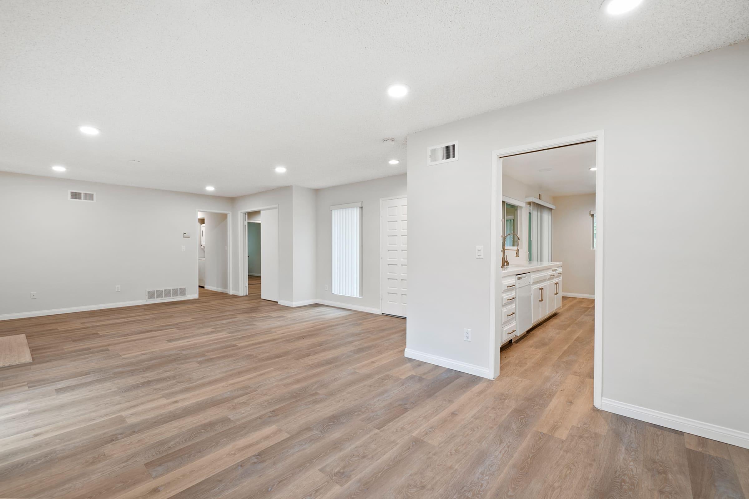 a room with a wood floor