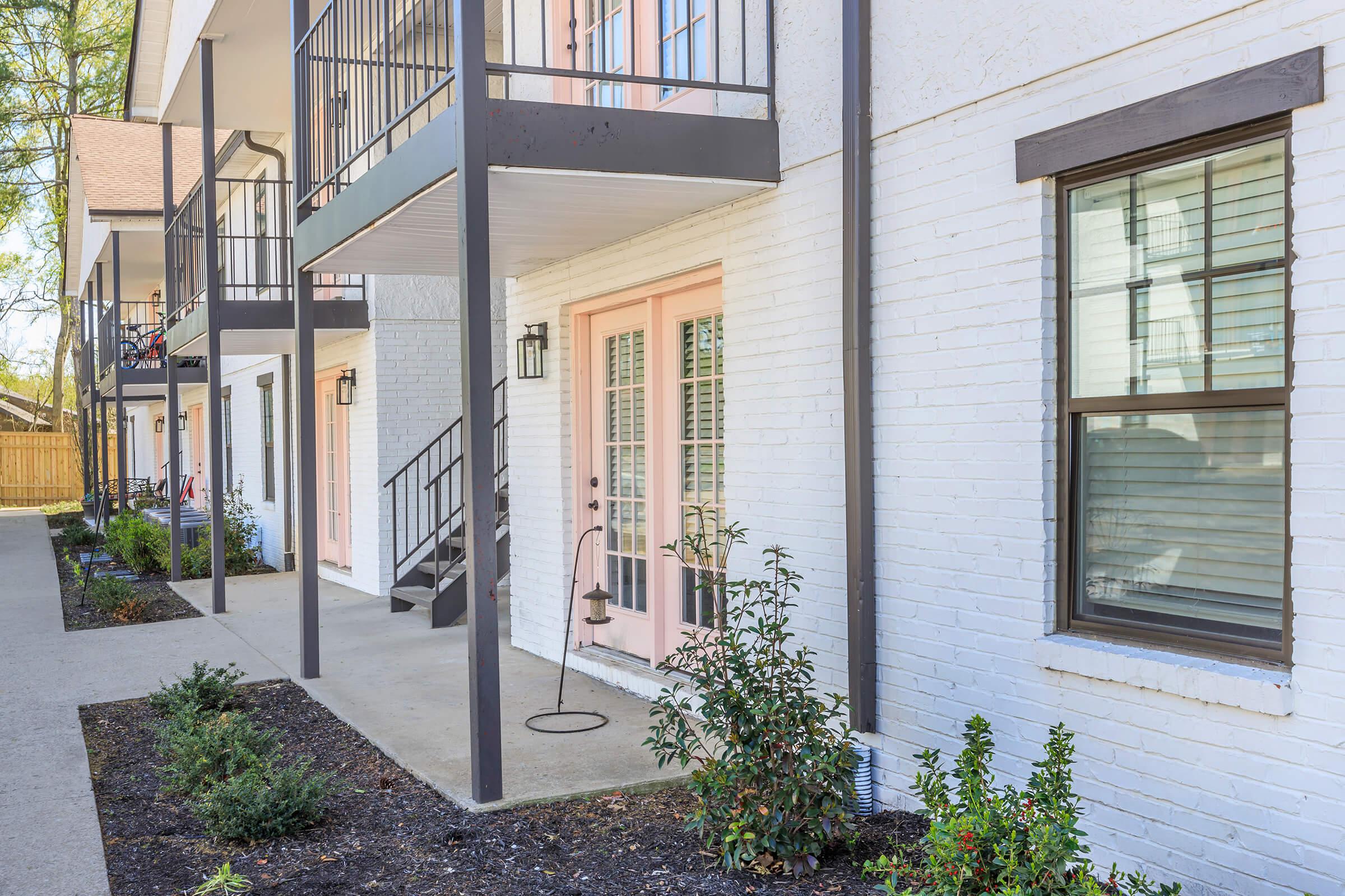 Landscaping outside the personal balconies and patios.