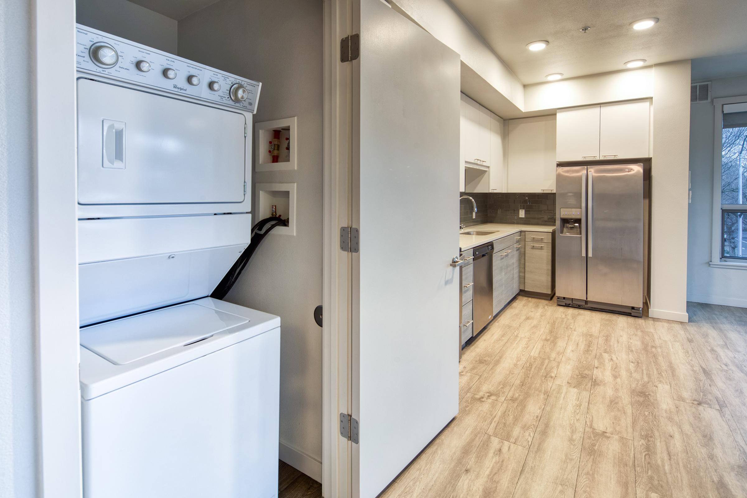 stackable washer and dryer.