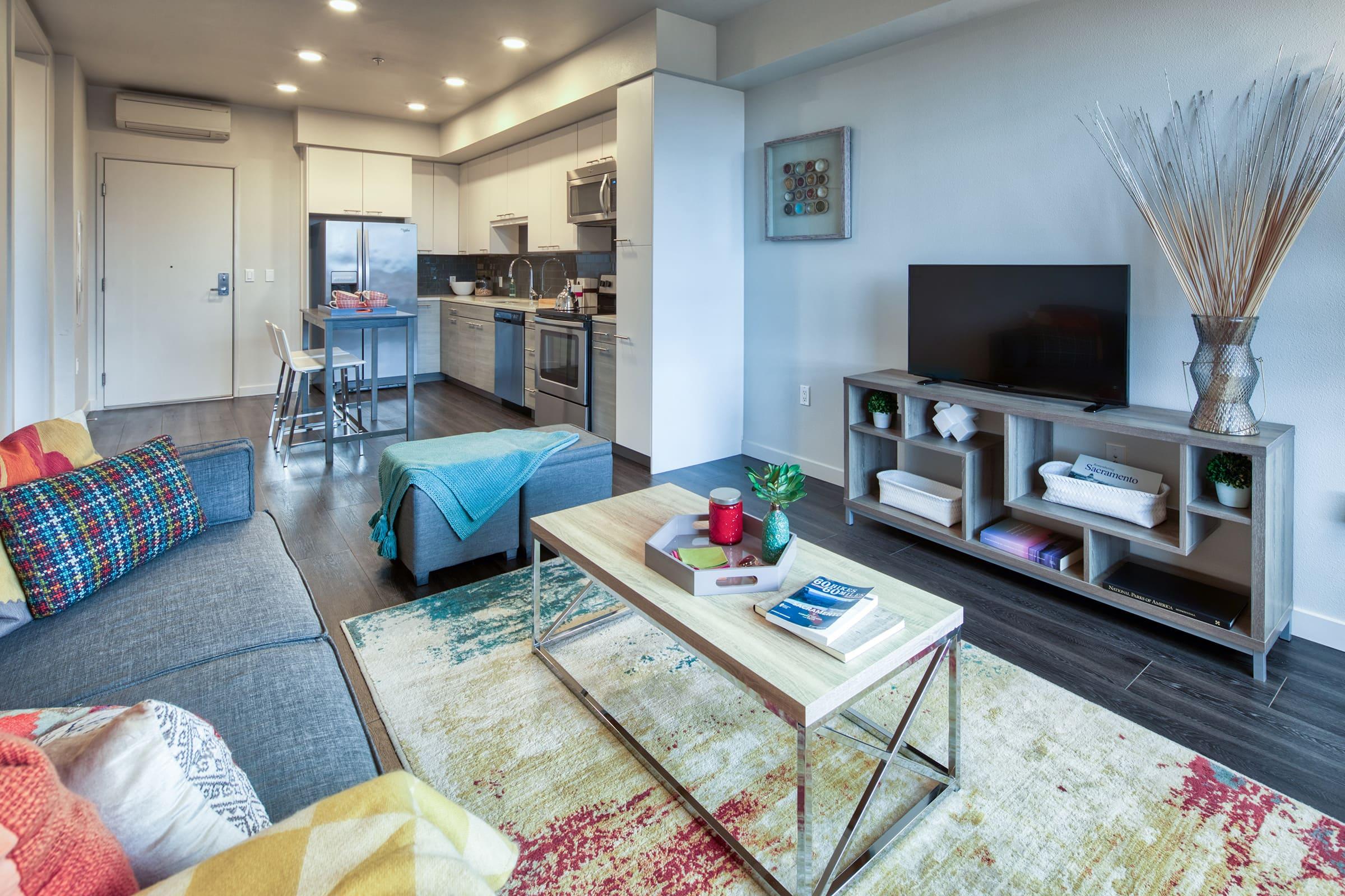 view of the kitchen and dining room from the living room.