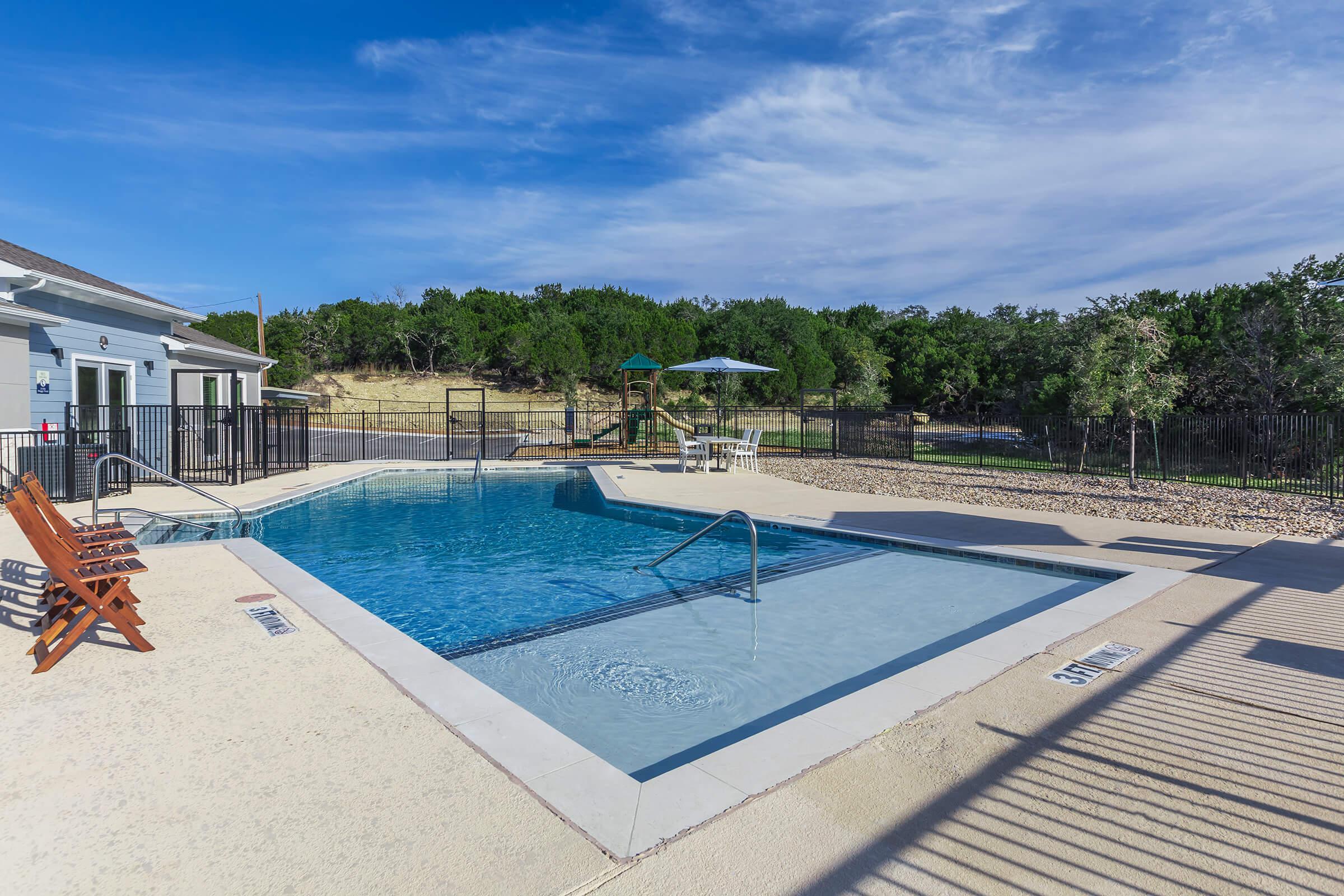 a pool next to a beach