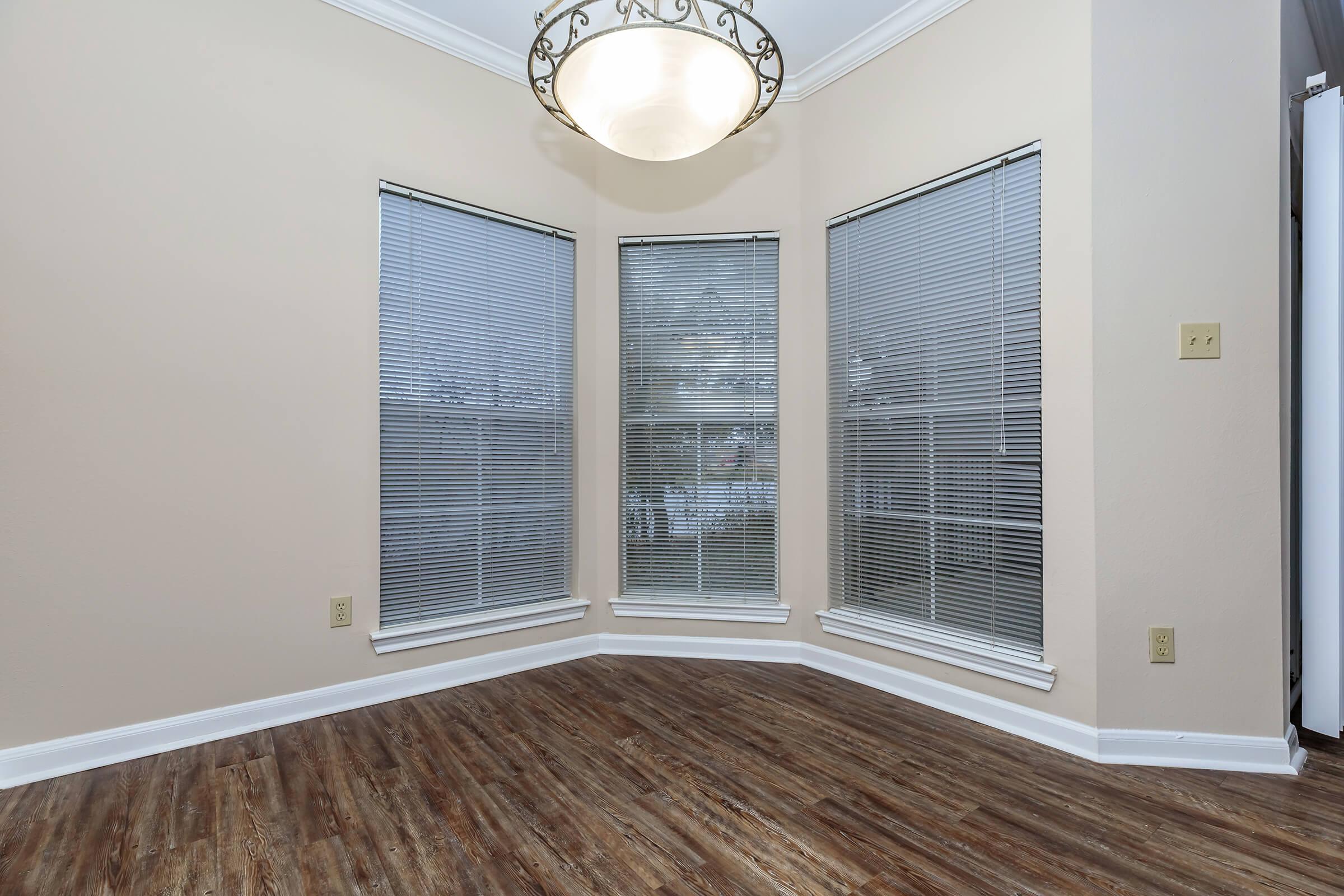 a room with a large window