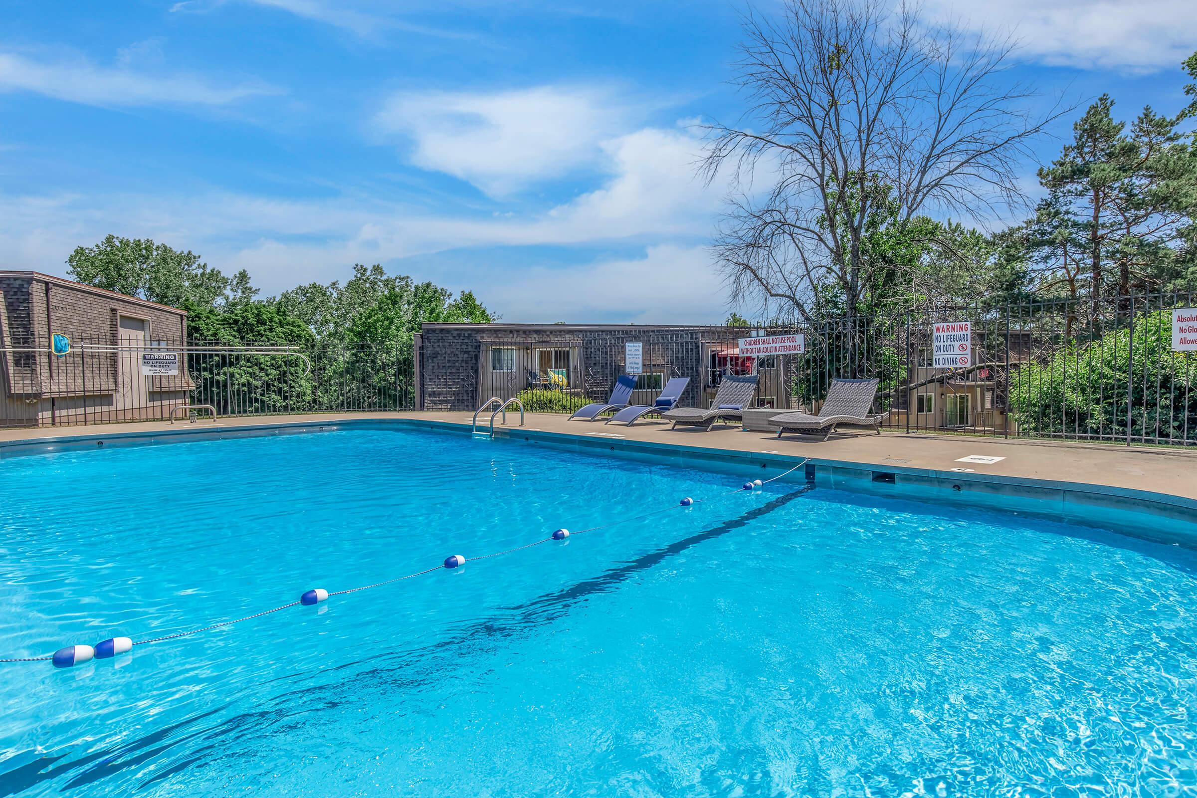 a blue pool of water