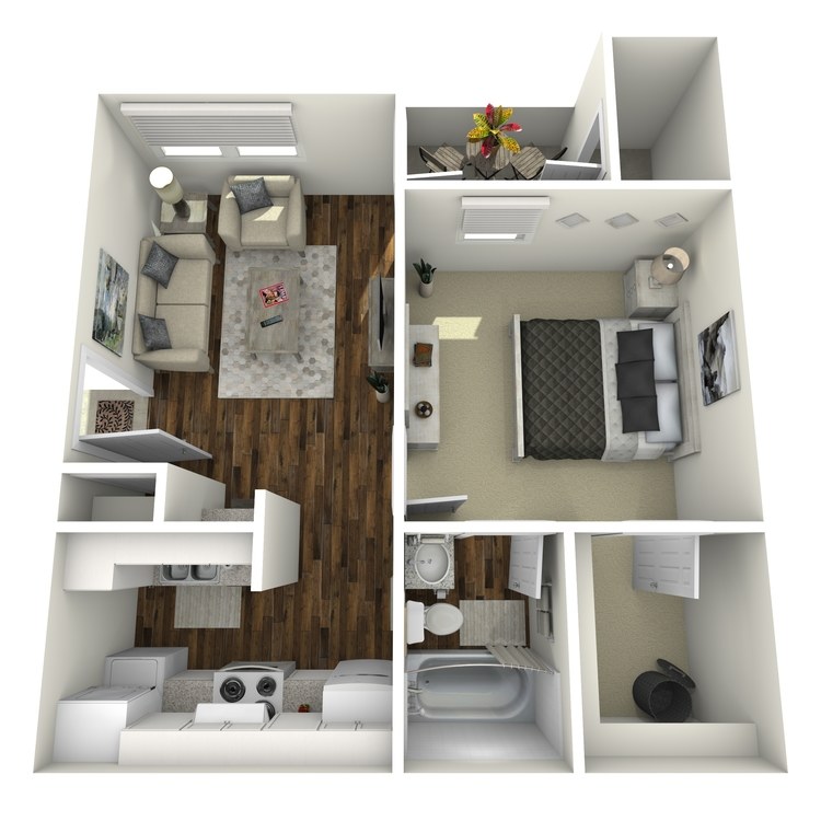 Floor plan image of Elite One Bedroom One Bath