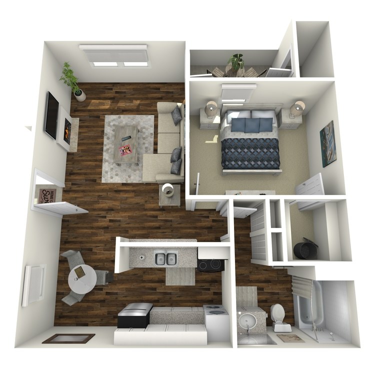 Floor plan image of Luxury One Bedroom One Bath