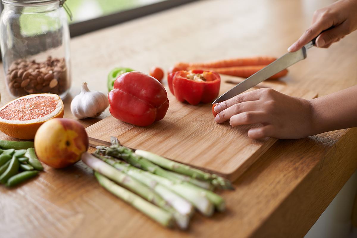 food on a wooden cutting board