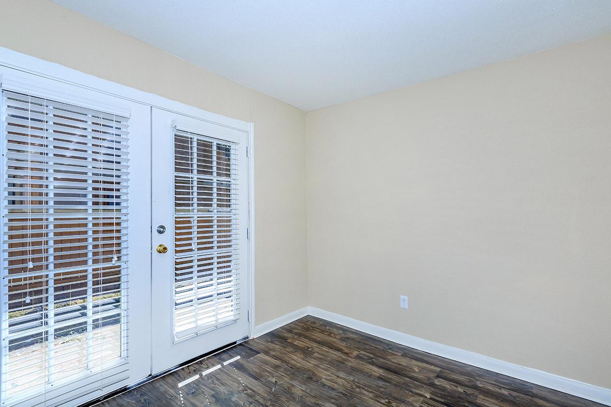 a room with a large window