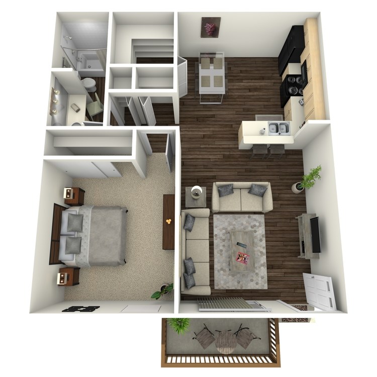 Floor plan image of Elm w/ Hardwood Floors
