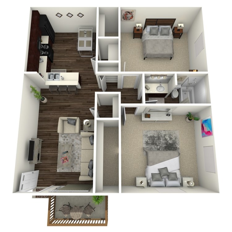 Floor plan image of Walnut w/ Hardwood Floors