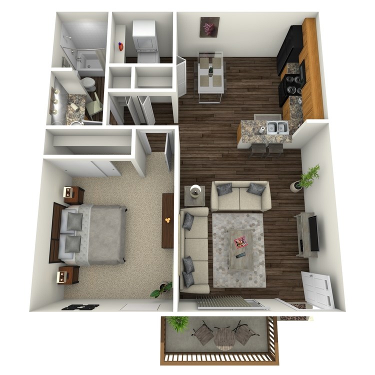 Floor plan image of Birch w/ Hardwood Floors