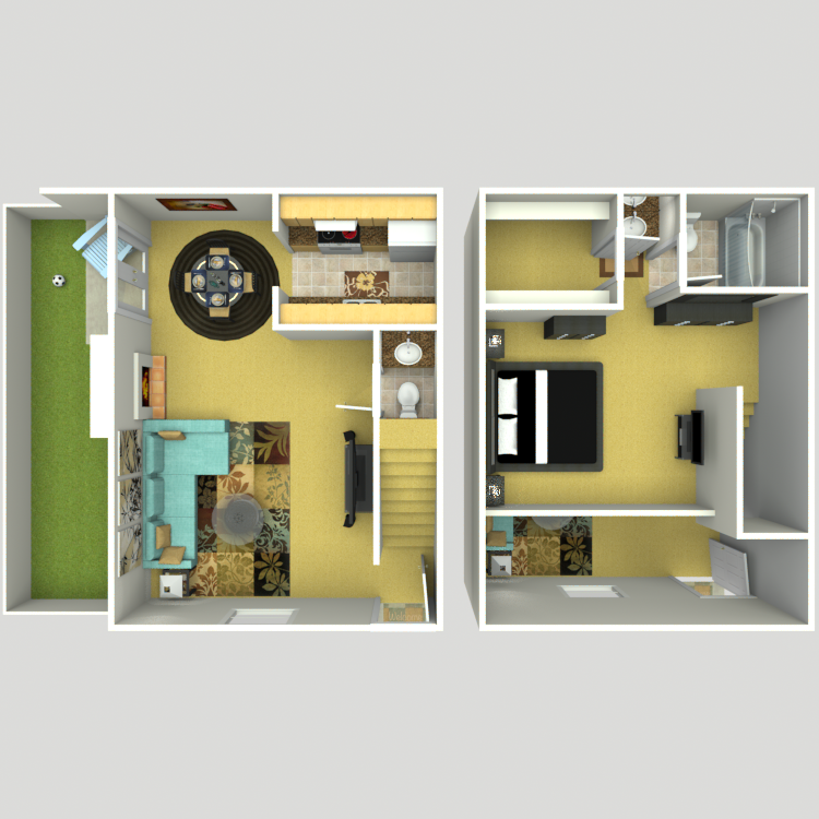 Floor plan image of Plan C 1 Bed 1.5 Bath