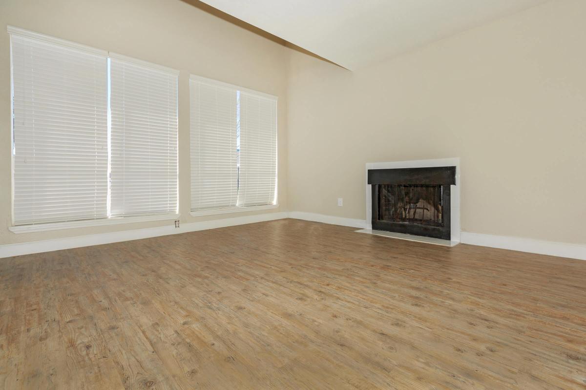 a room with a wood floor
