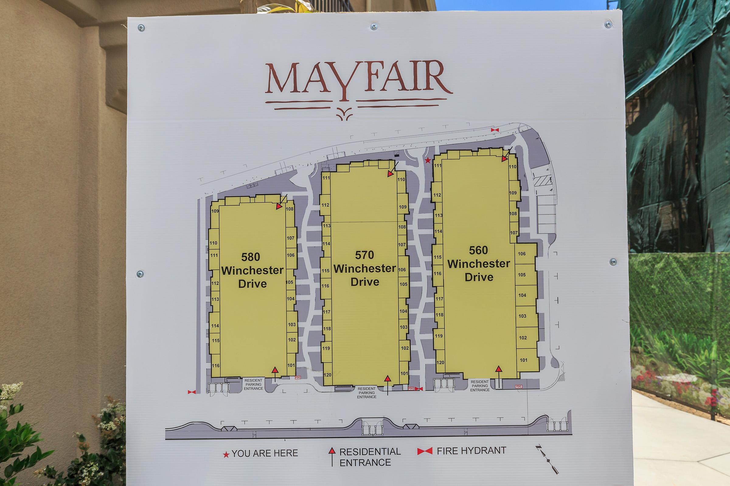Mayfair sitemap sign