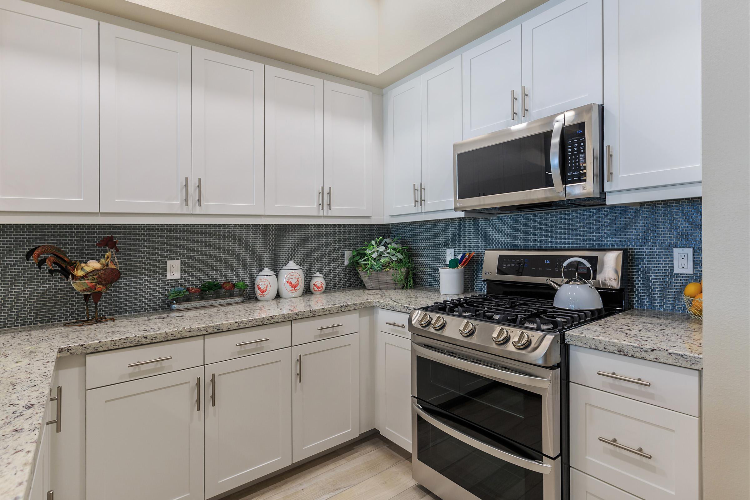 furnished kitchen with stainless steel appliances