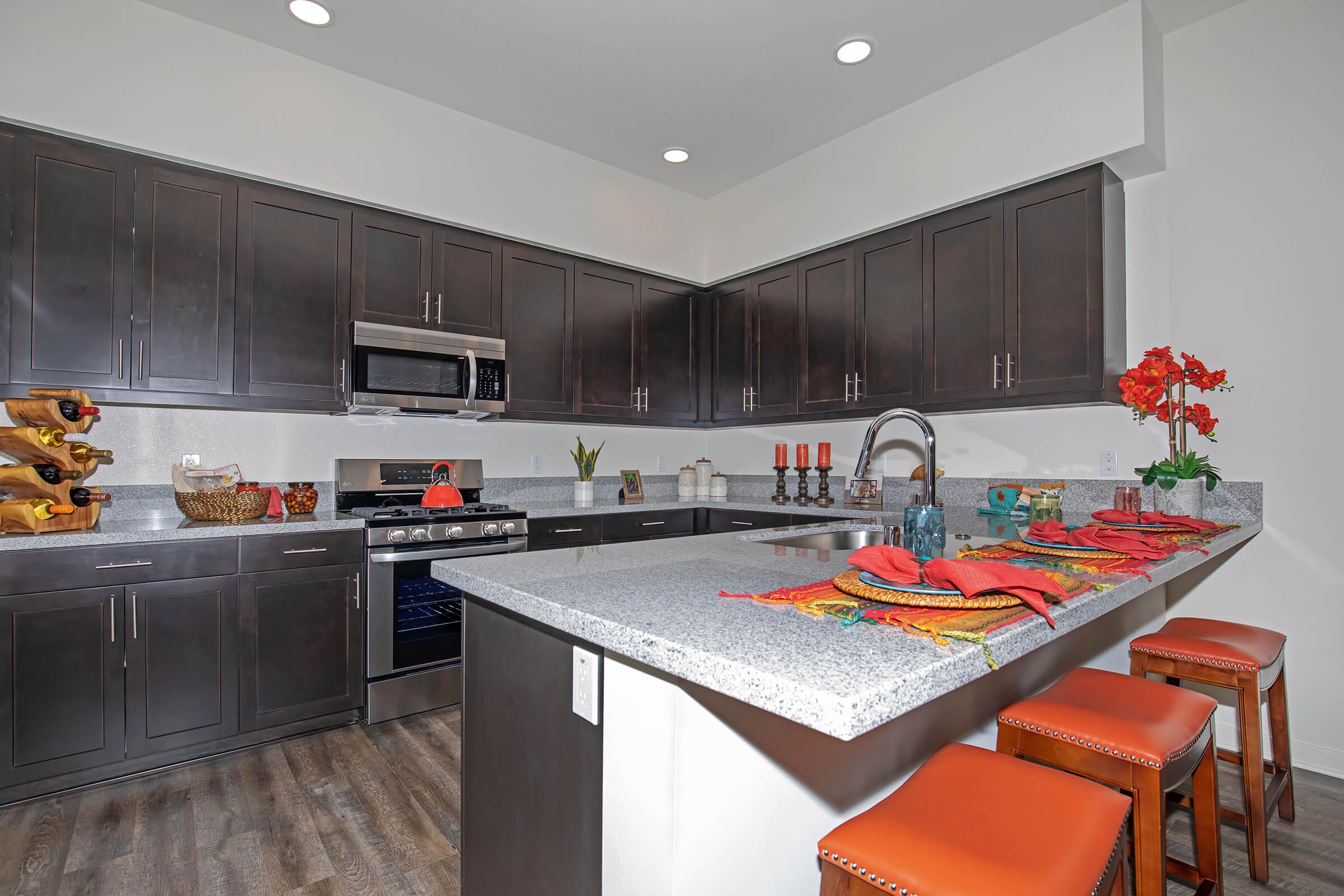 kitchen with wooden chairs