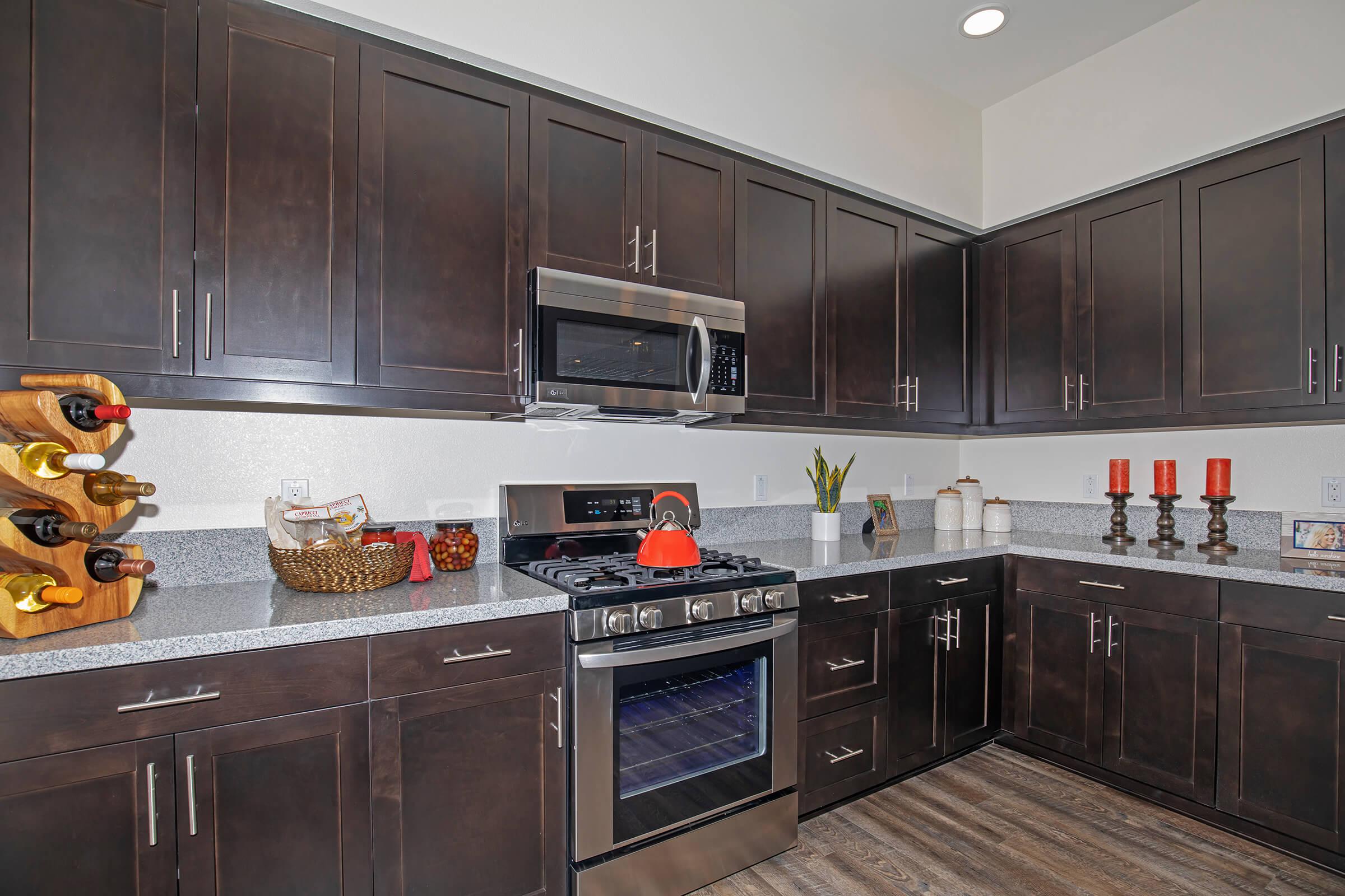 kitchen with wooden cabinets