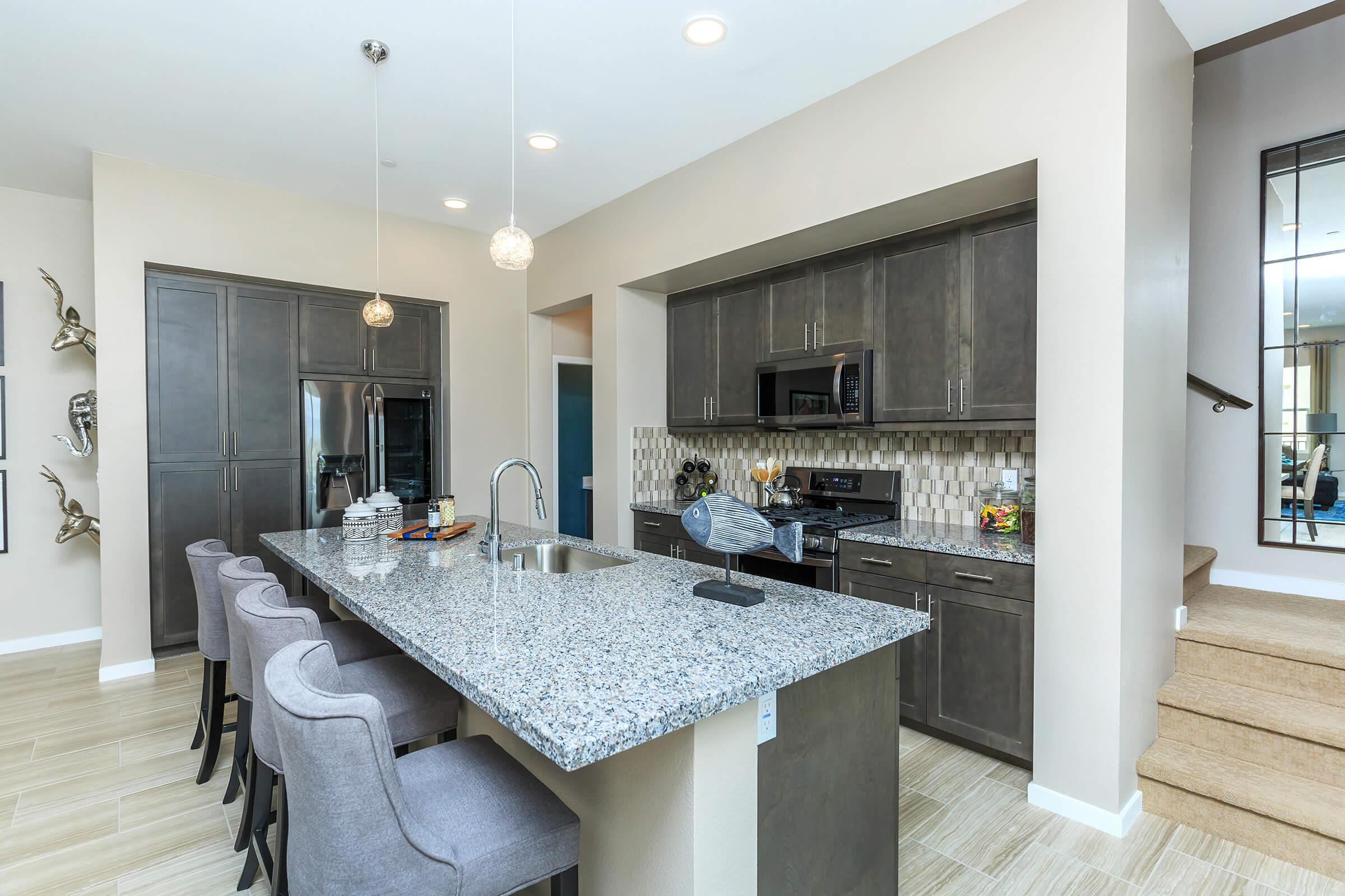 kitchen with granite countertops