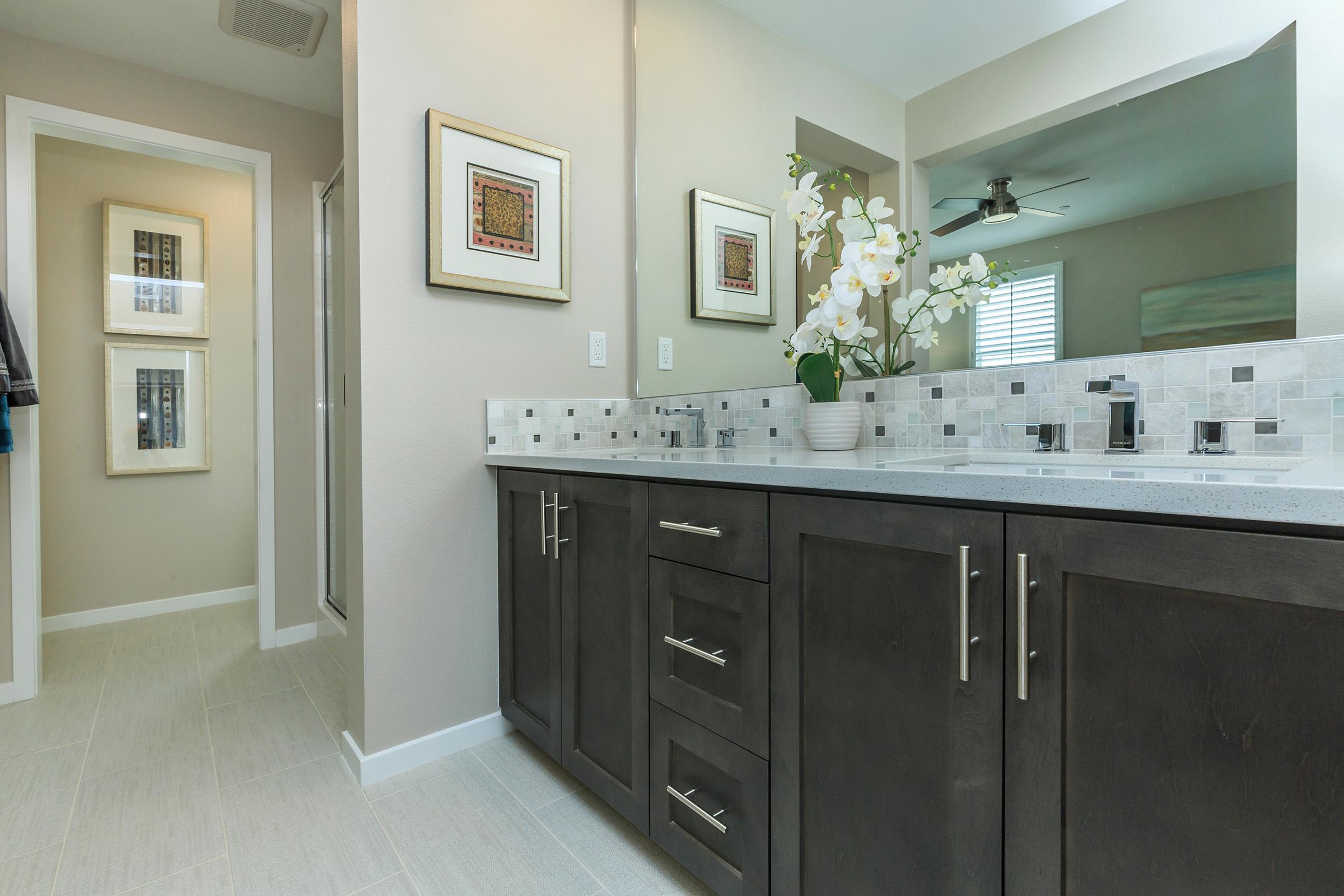 furnished bathroom with tile flooring