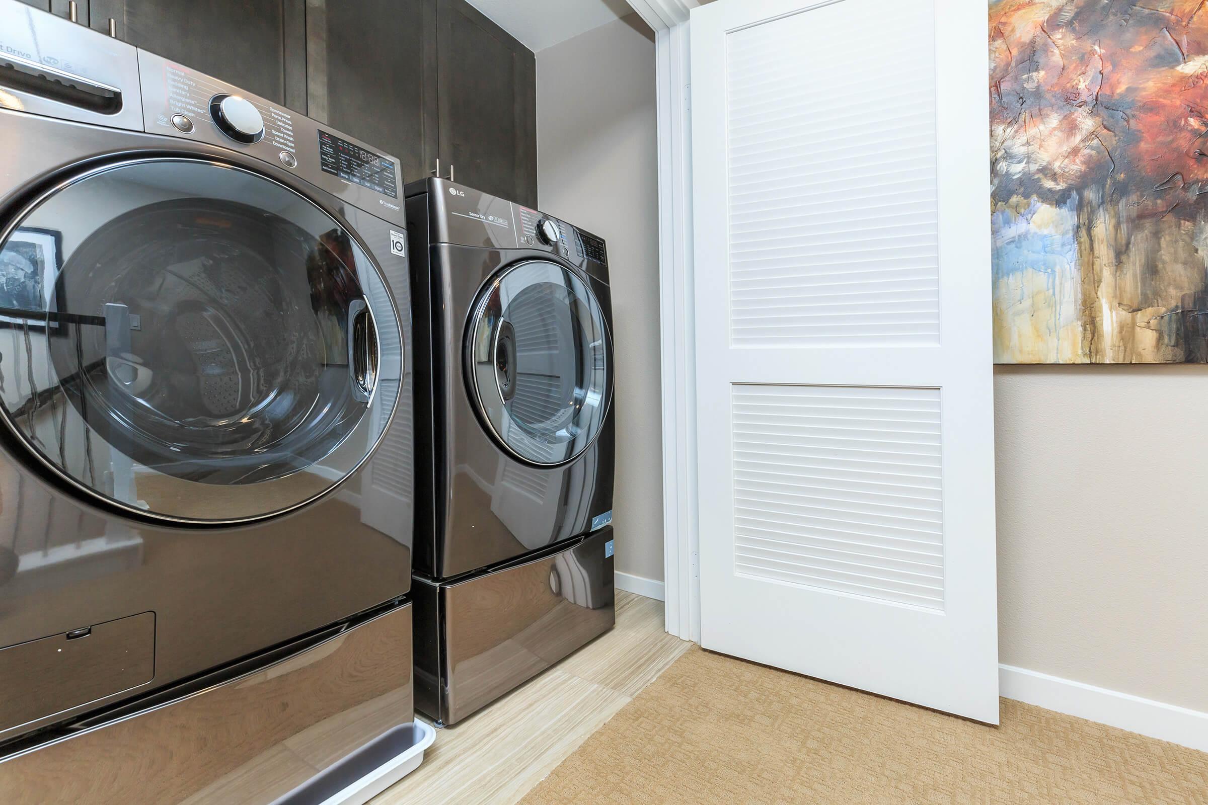 washer and dryer in the laundry closet