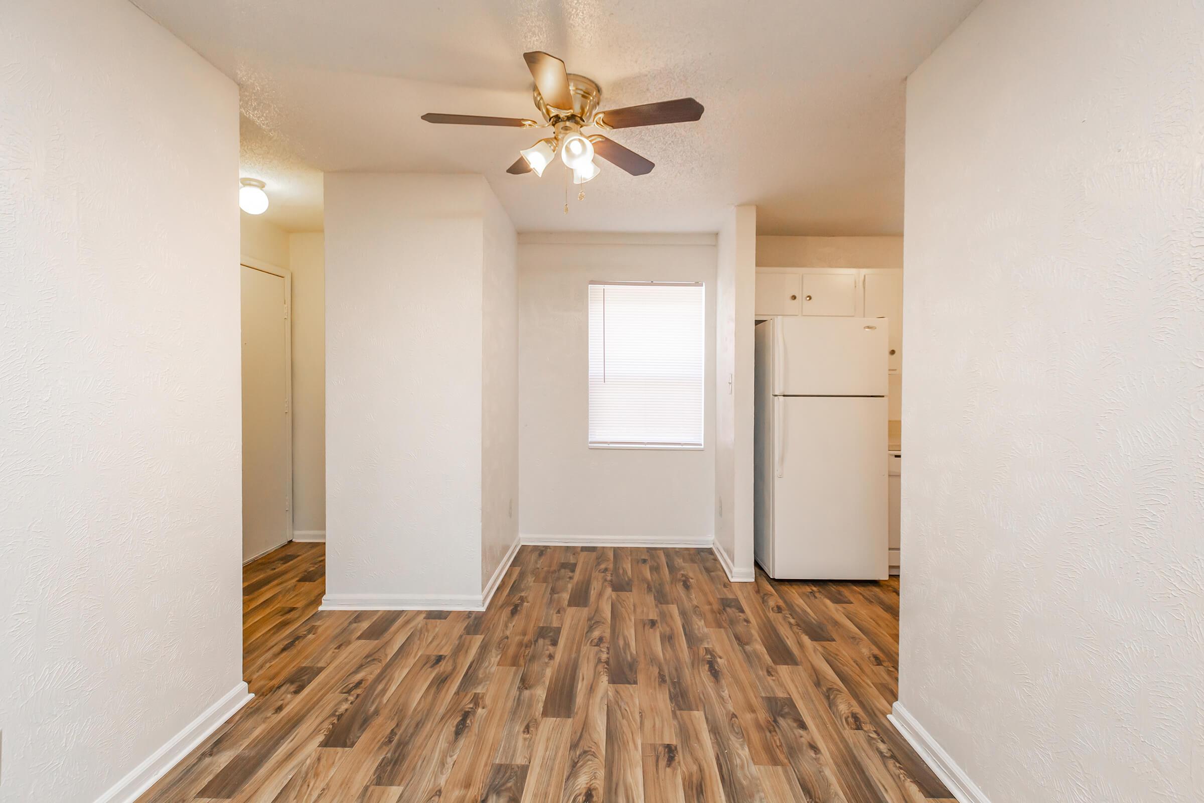 a room with a wood floor