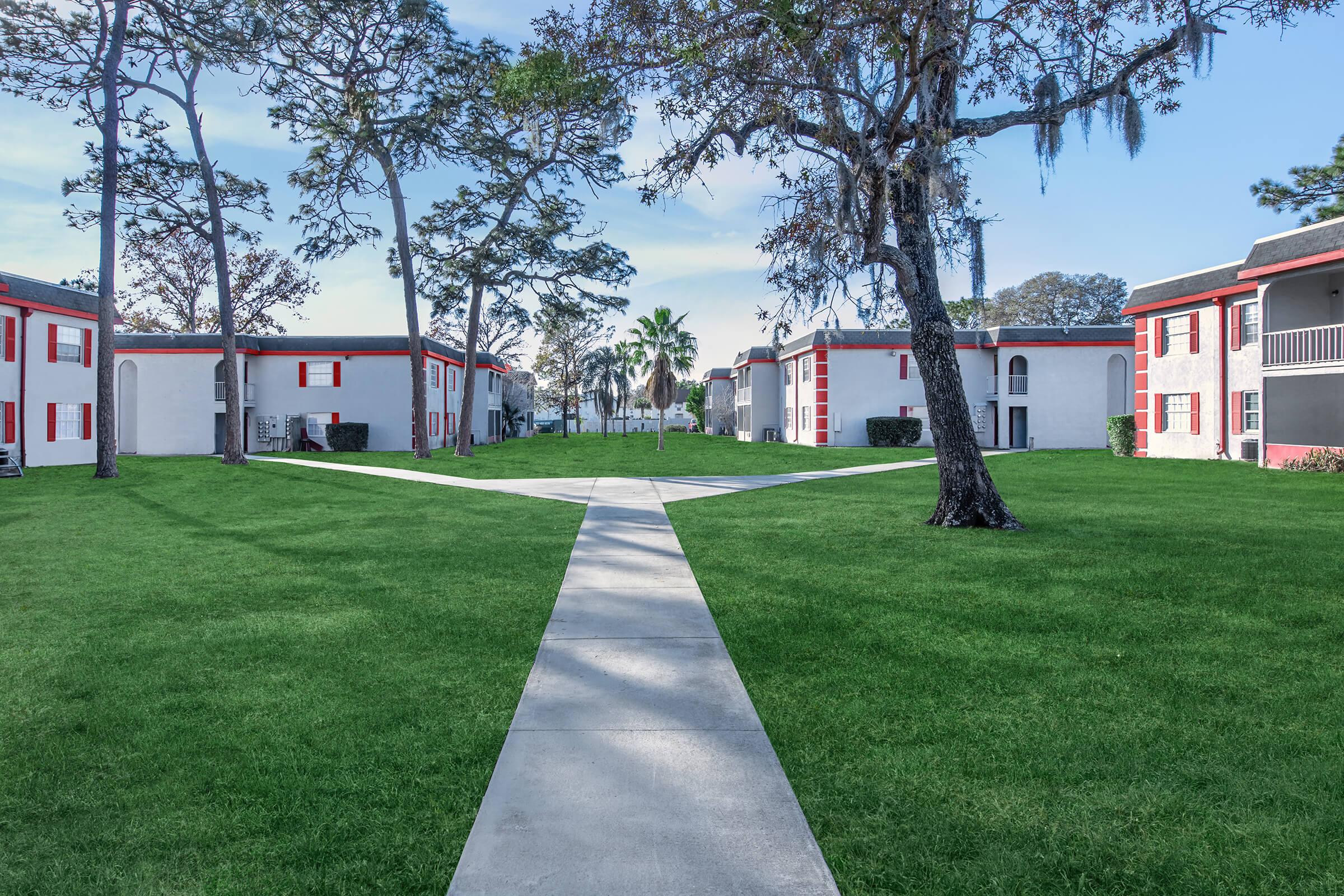 a large lawn in front of a house