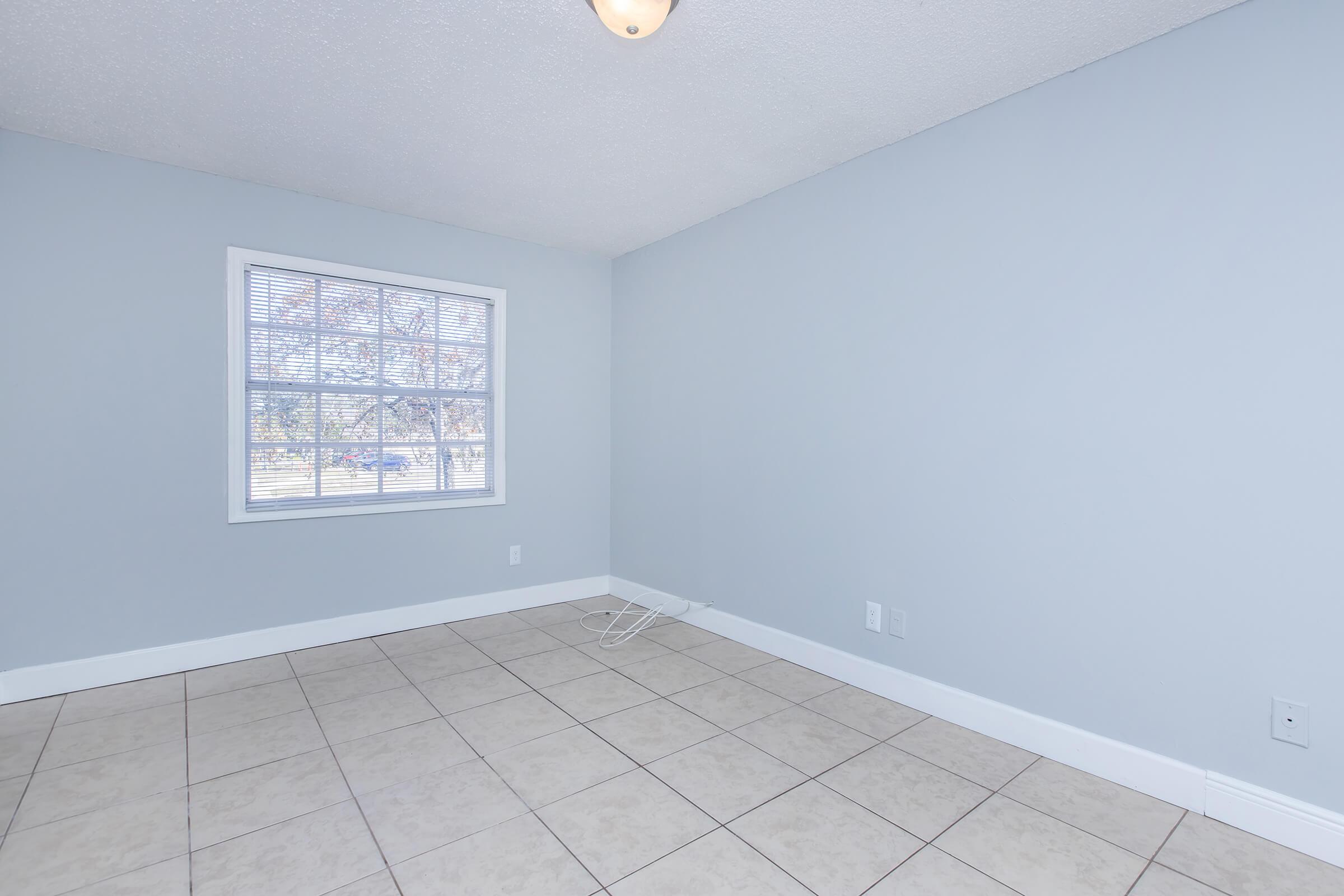 a room with a tiled floor