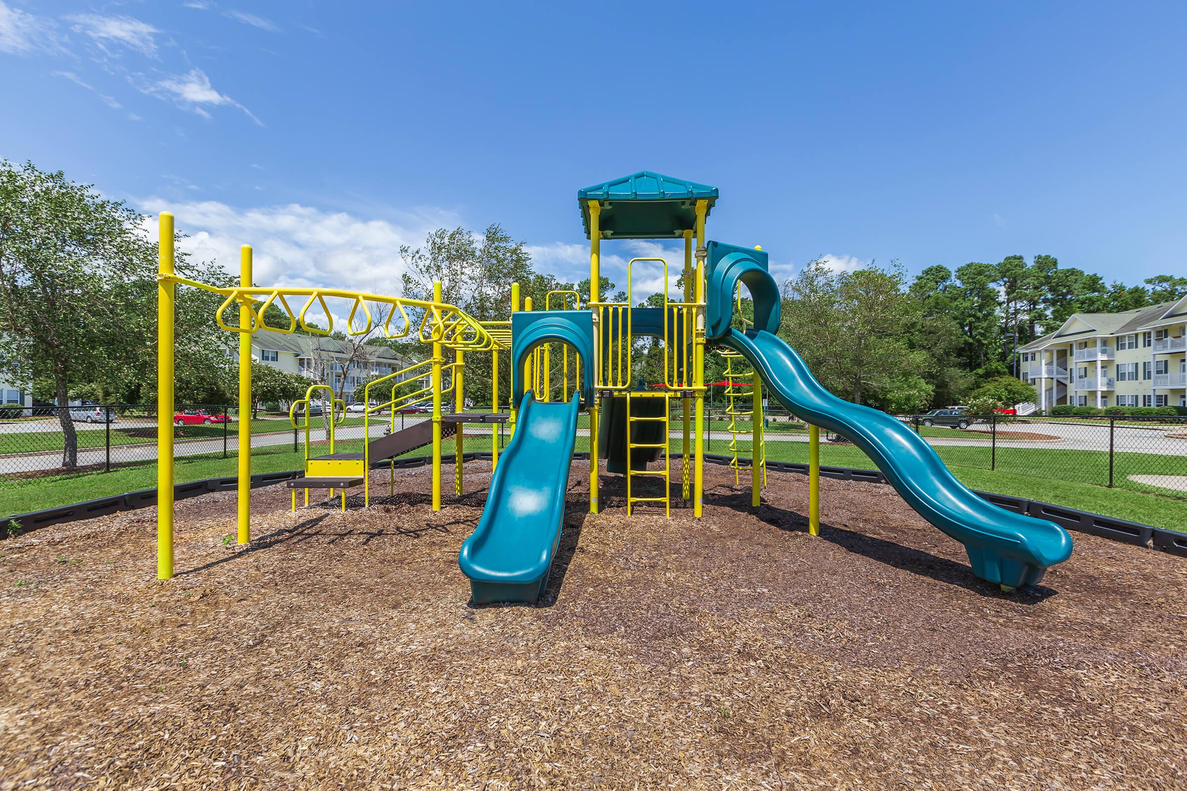 Have fun on the playground at Tesla Park in Wilmington, North Carolina.