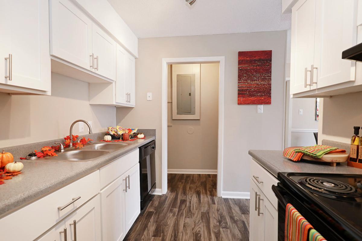 a kitchen with a stove sink and refrigerator