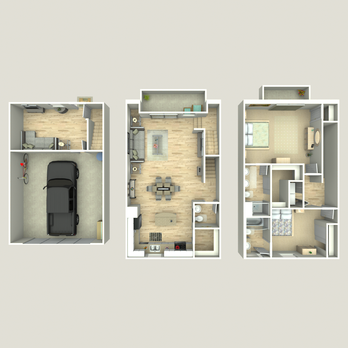 Floor plan image of 2 Bed 2.5 Bath B plus Den