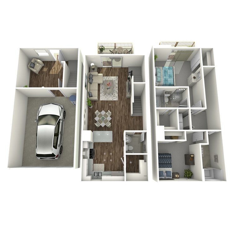 Floor plan image of 2 Bed 2.5 Bath plus Den