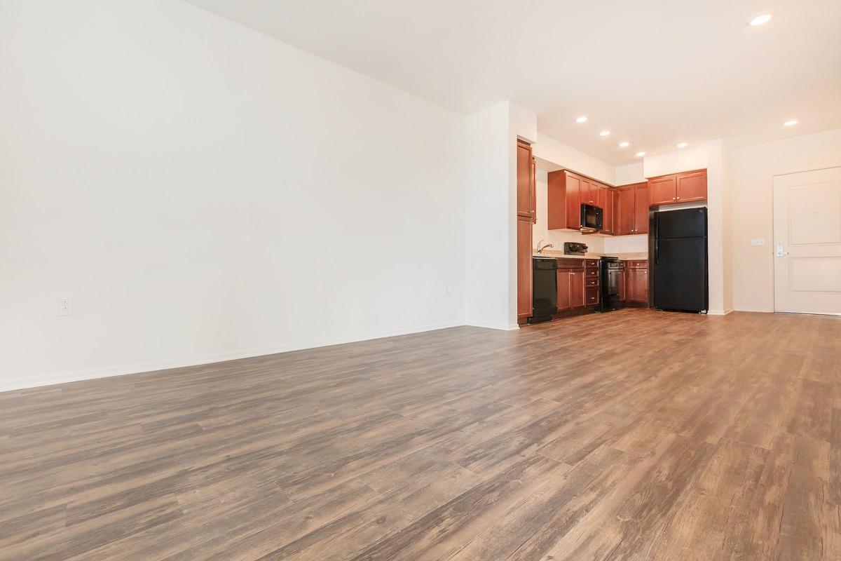 Unfurnished kitchen and living room