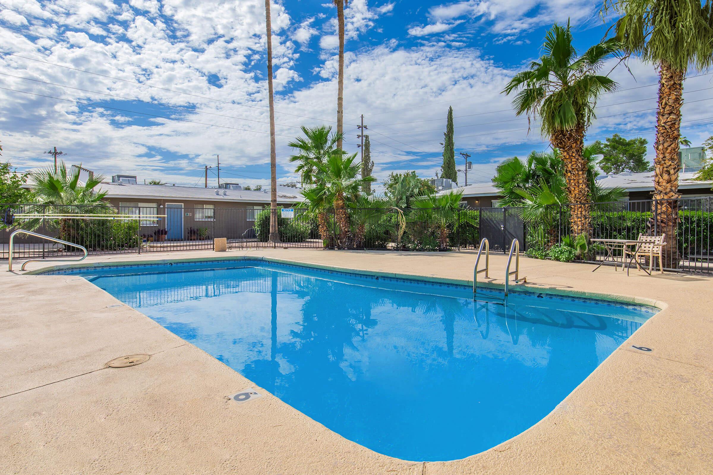 a blue pool of water