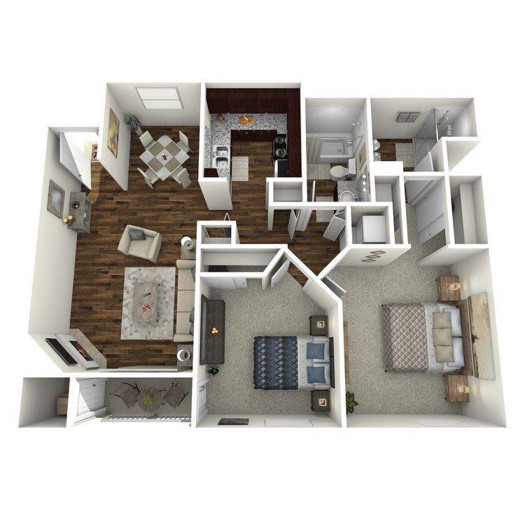 Floor plan image of 2 Bed 2 Bath - C