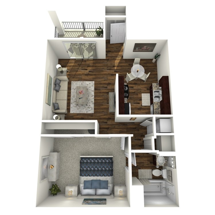 Floor plan image of 1 Bed 1 Bath -A