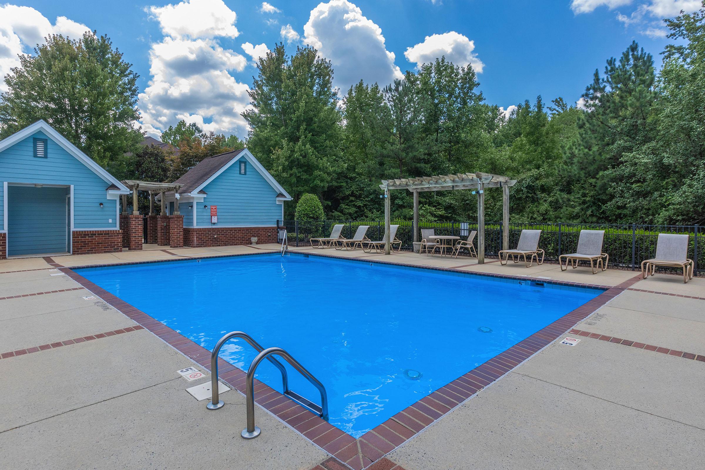 a small house in a pool