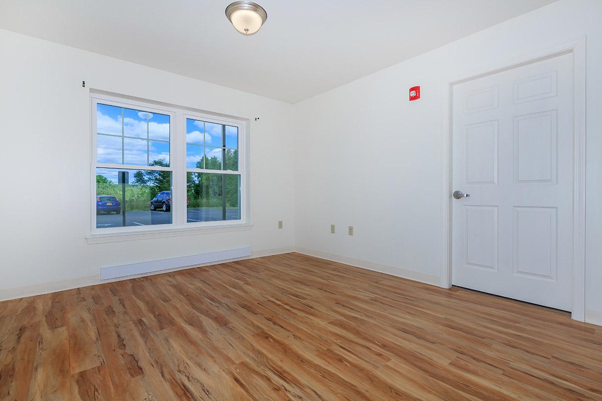 a room with a wood floor