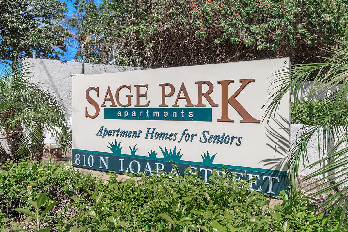 Sage Park Senior Apartments monument sign