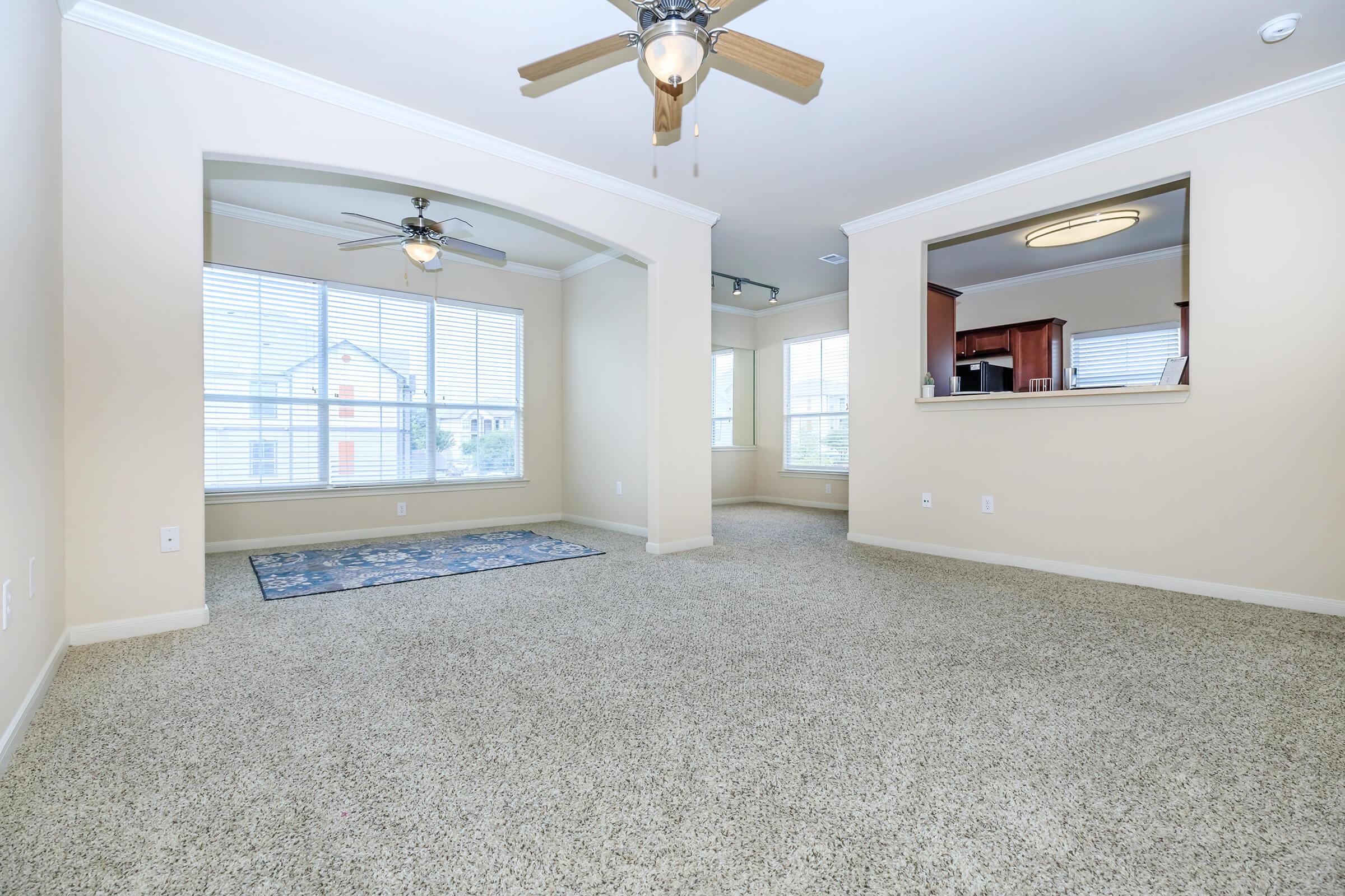 a room with a large window
