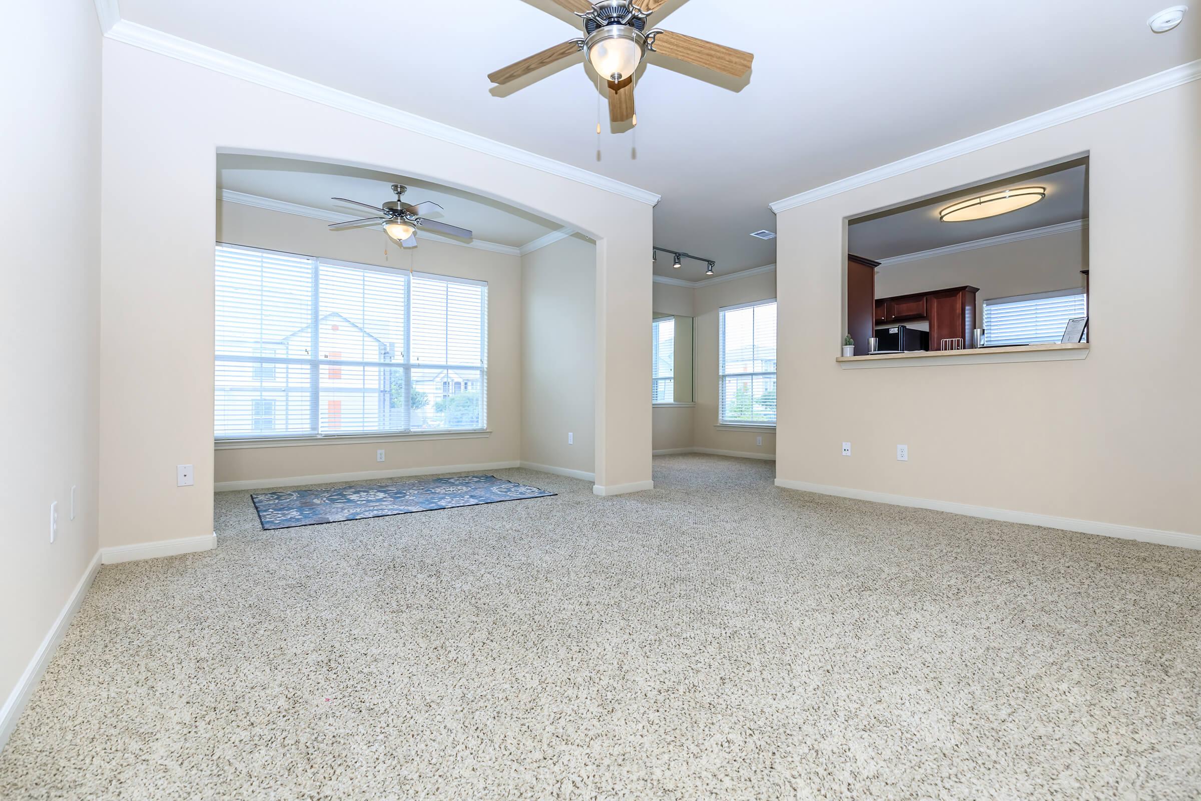 a room with a large window