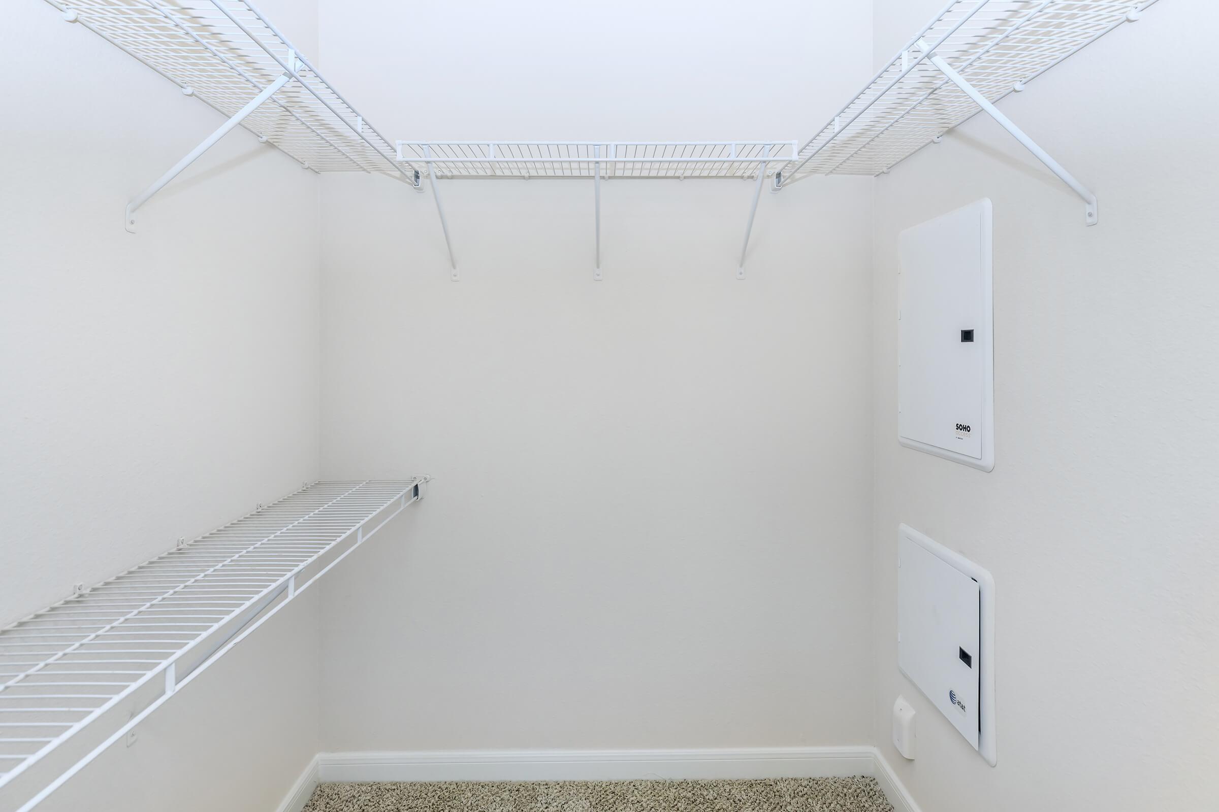 a room with white walls