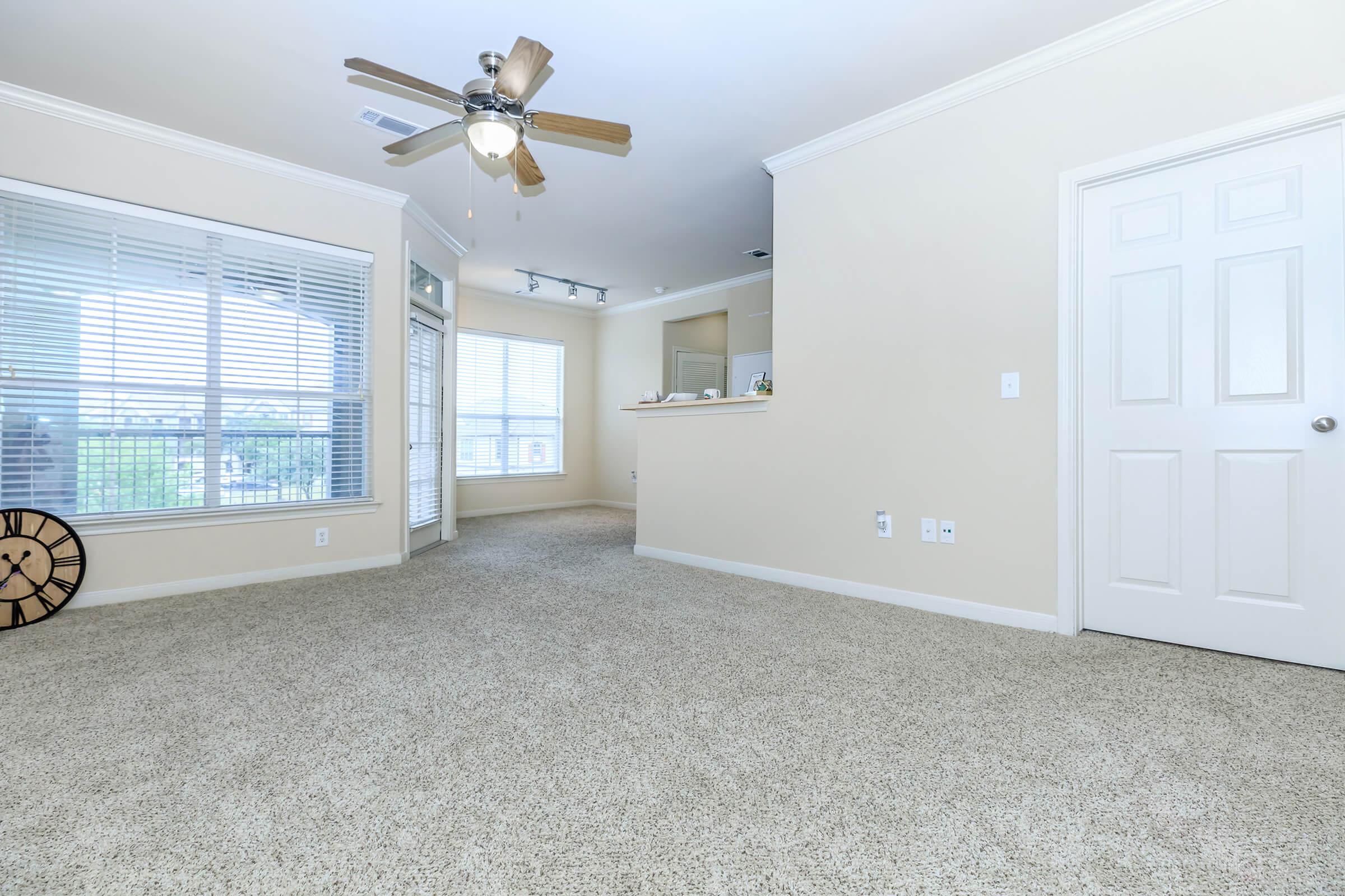 a room with a large window