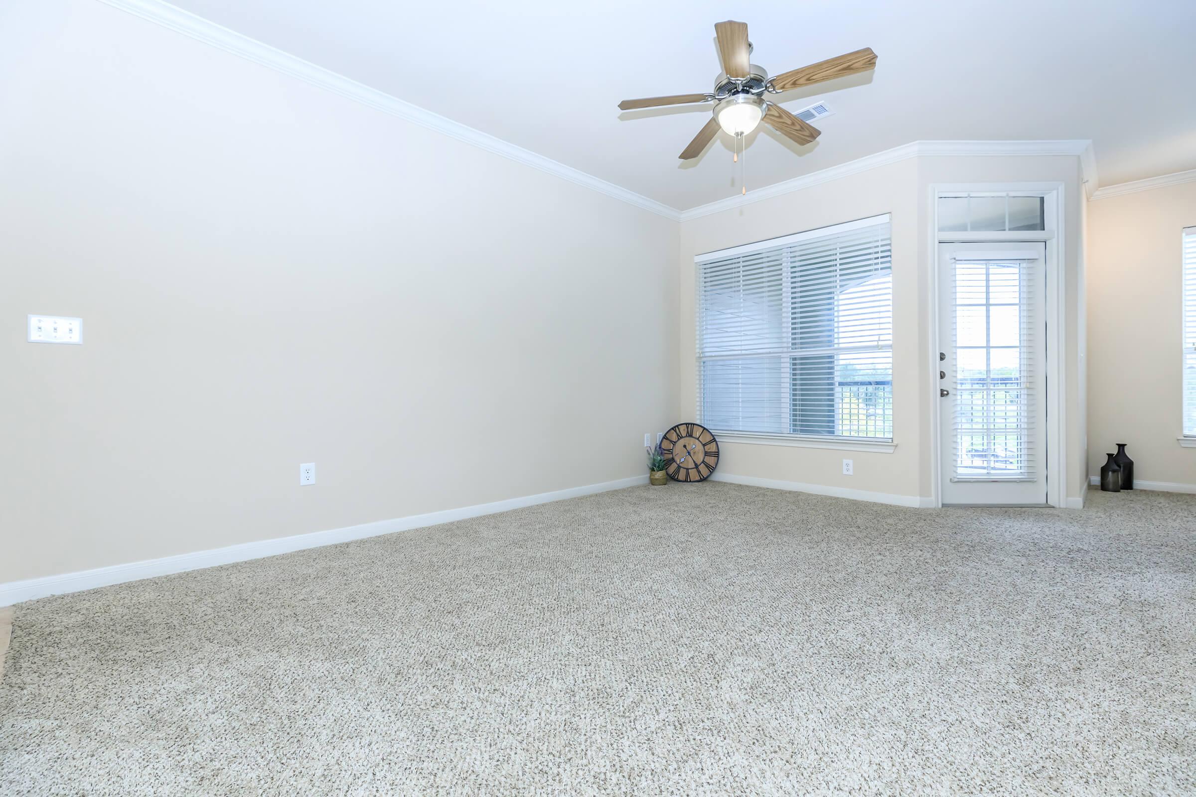 a living room with a large window