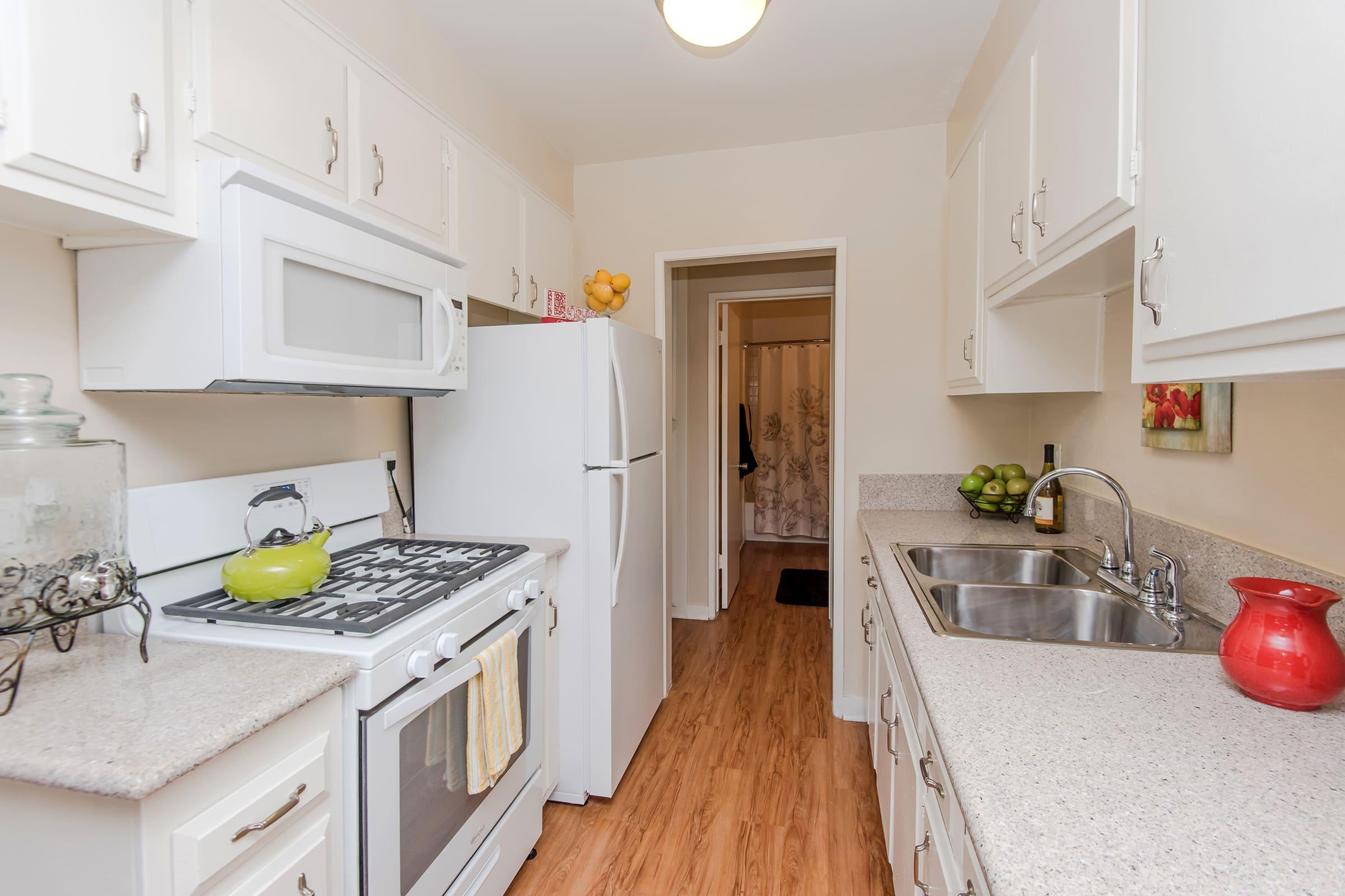 a view of a kitchen